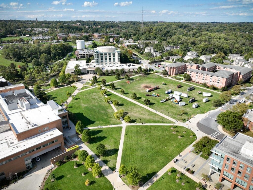 Aerial view of UMBC Campus in Catonsville